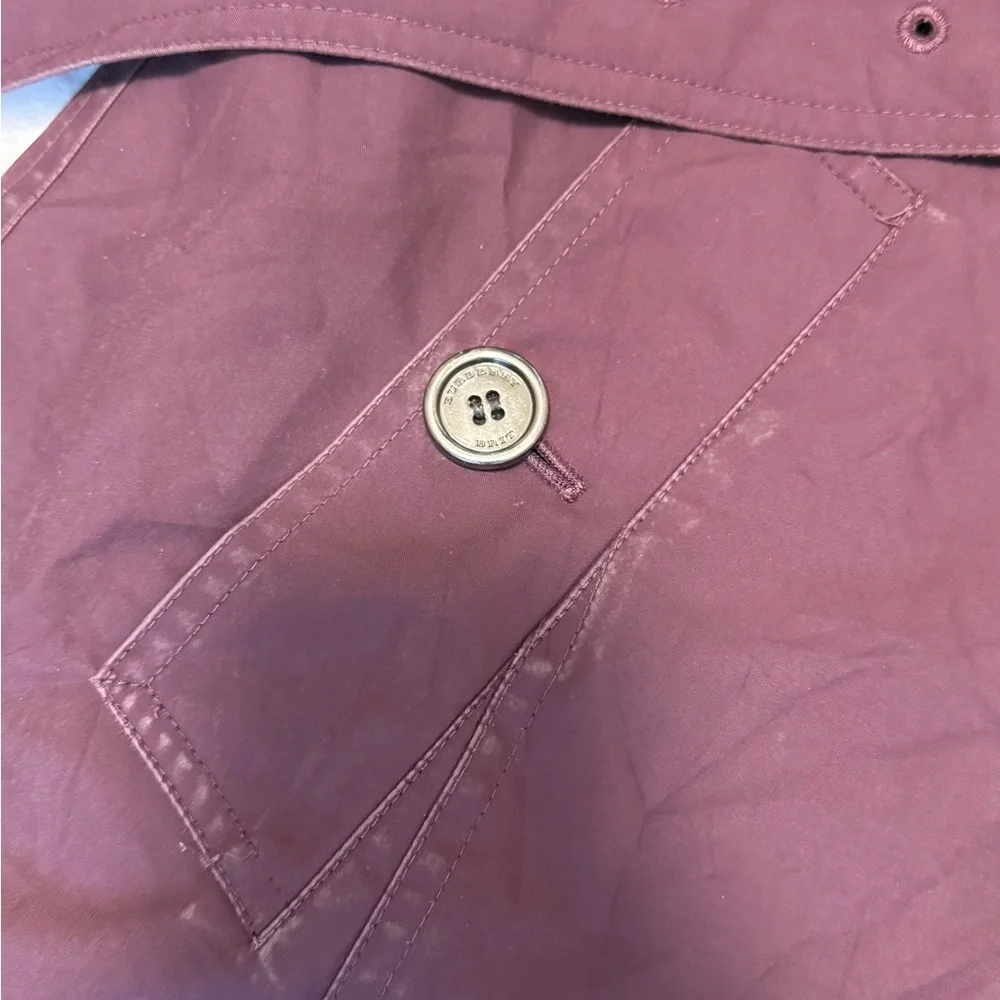 Deep Maroon Women's Burberry Trench Coat - Picture 8 of 15